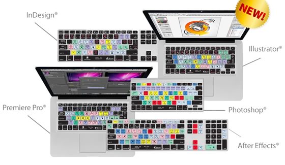 Capinhas de teclado Photoshop, Illustrator e InDesign